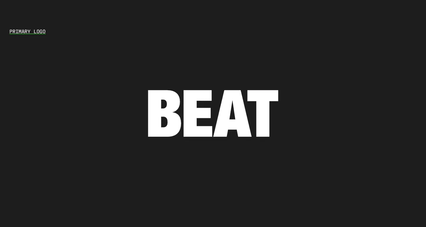 The white BEAT wordmark centered on a black background