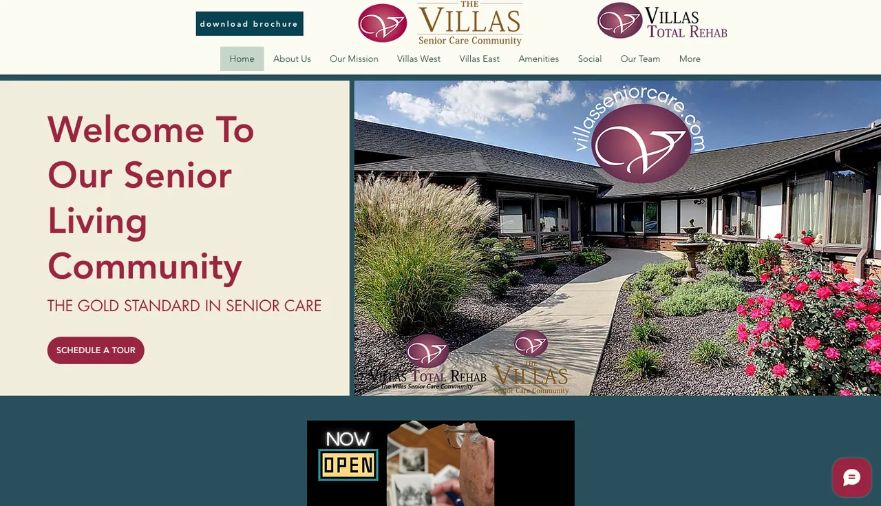 Before: the previous Villas website with separate community navigation