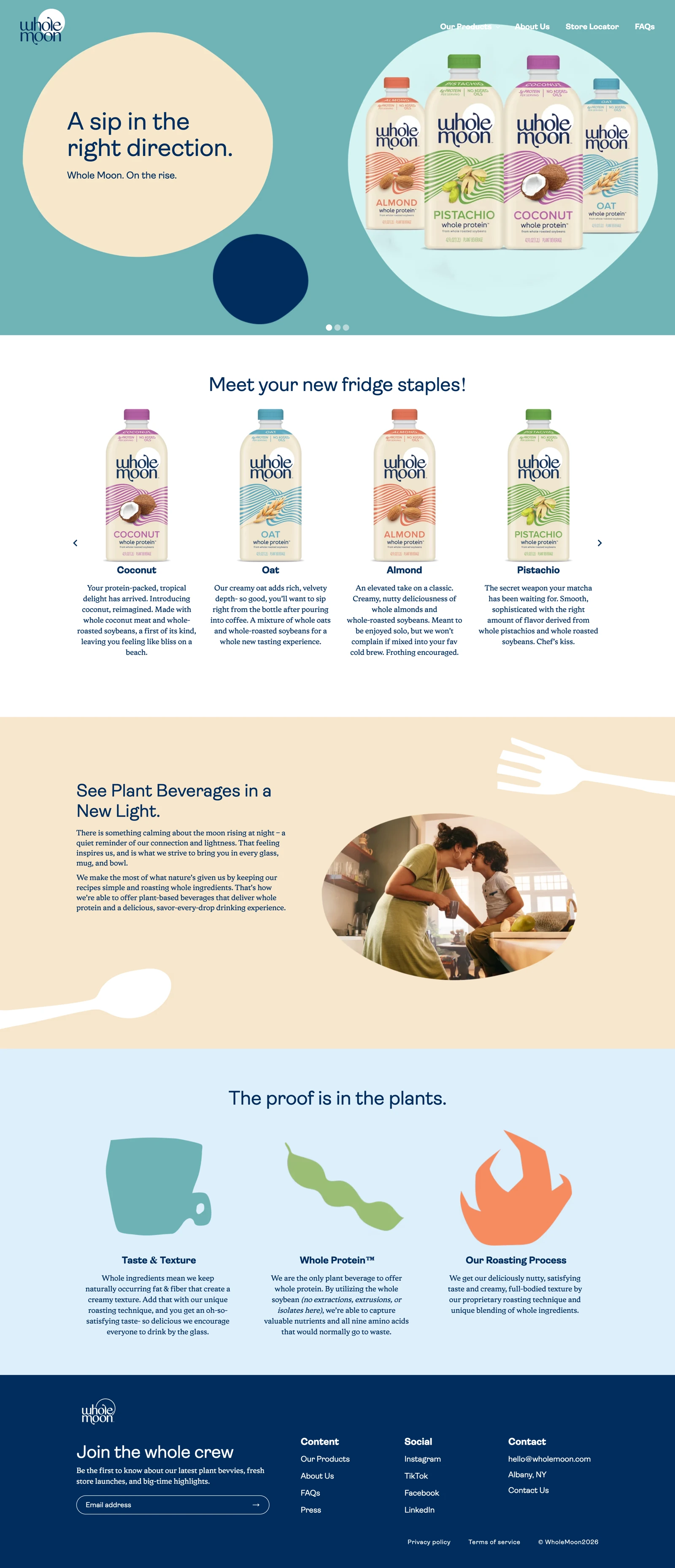 Full WholeMoon Homepage website design